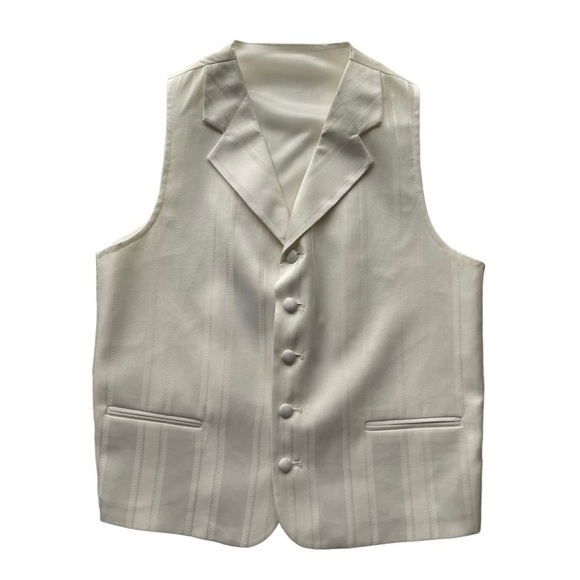 Falcone Dusk Vested JR Suit Blazer Jacket Vest Ivory Boys Size 16R Vintage NWT - Picture 7 of 12